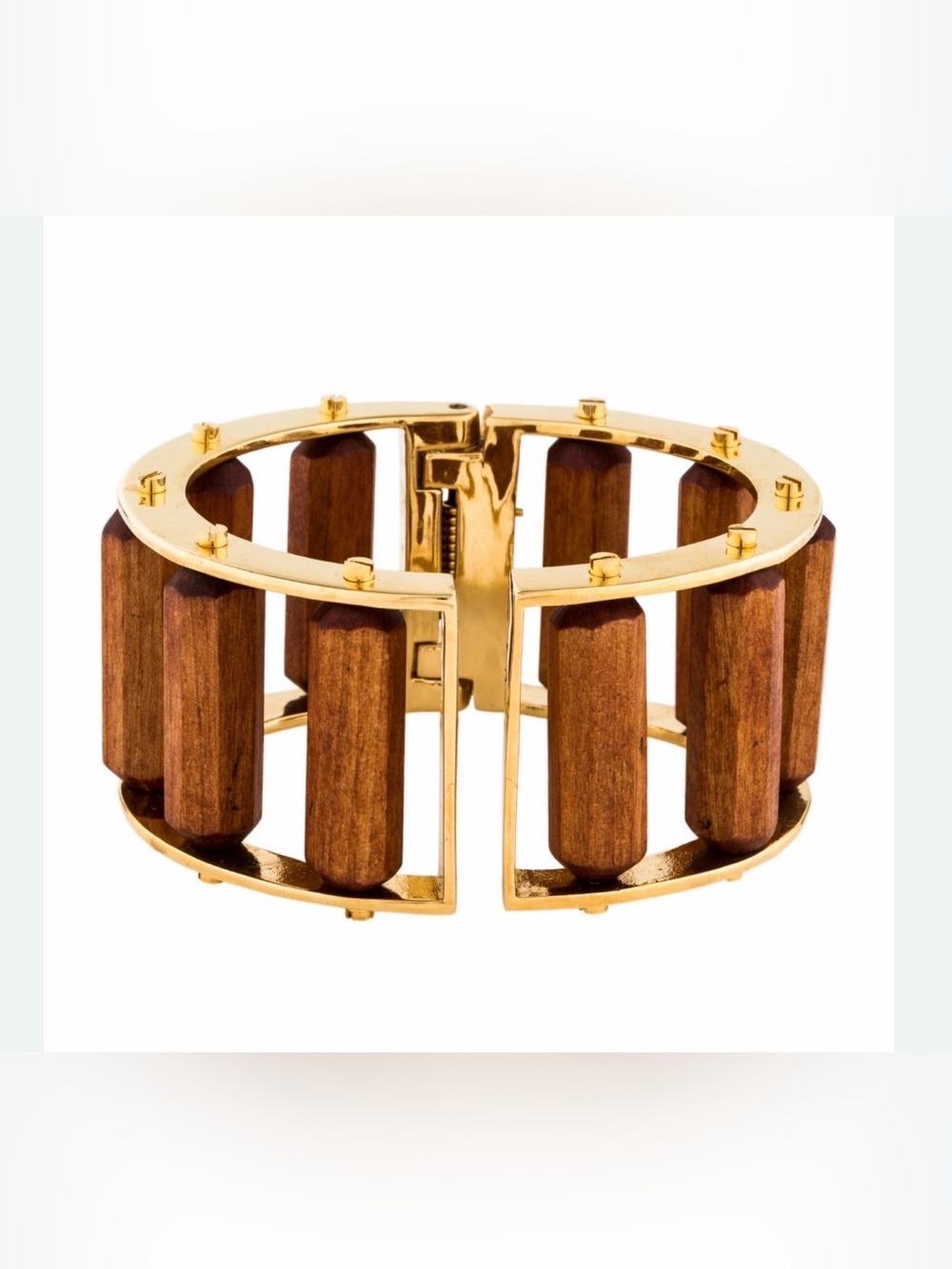 LELE SANDOUGHI Gold plated and Wood Statement Cuff Bracelet